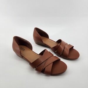 a.n.a Women's Brown‎ Criss Cross Strap Wedge Sandals Size 10M